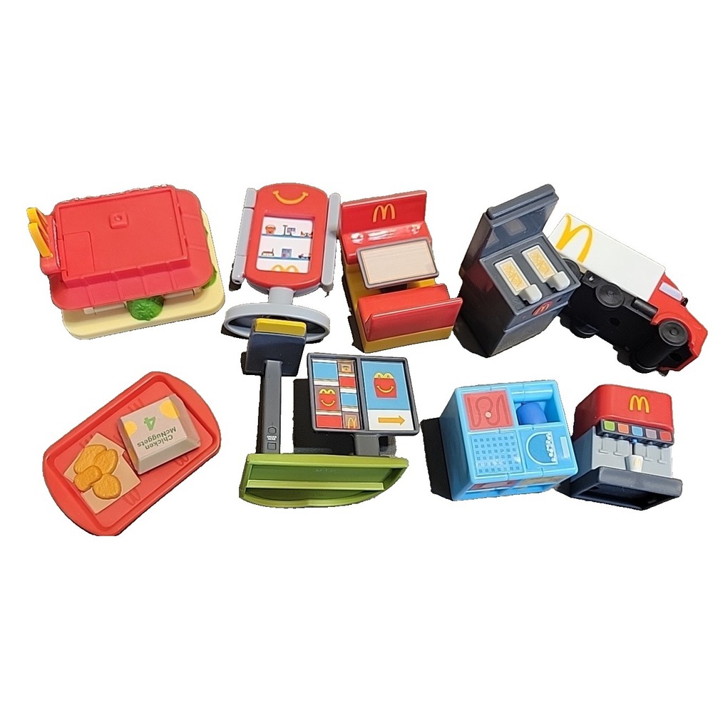 Vtg McDonalds Lil Happy Meal Toys miniature lot Booth drink dispenser semi